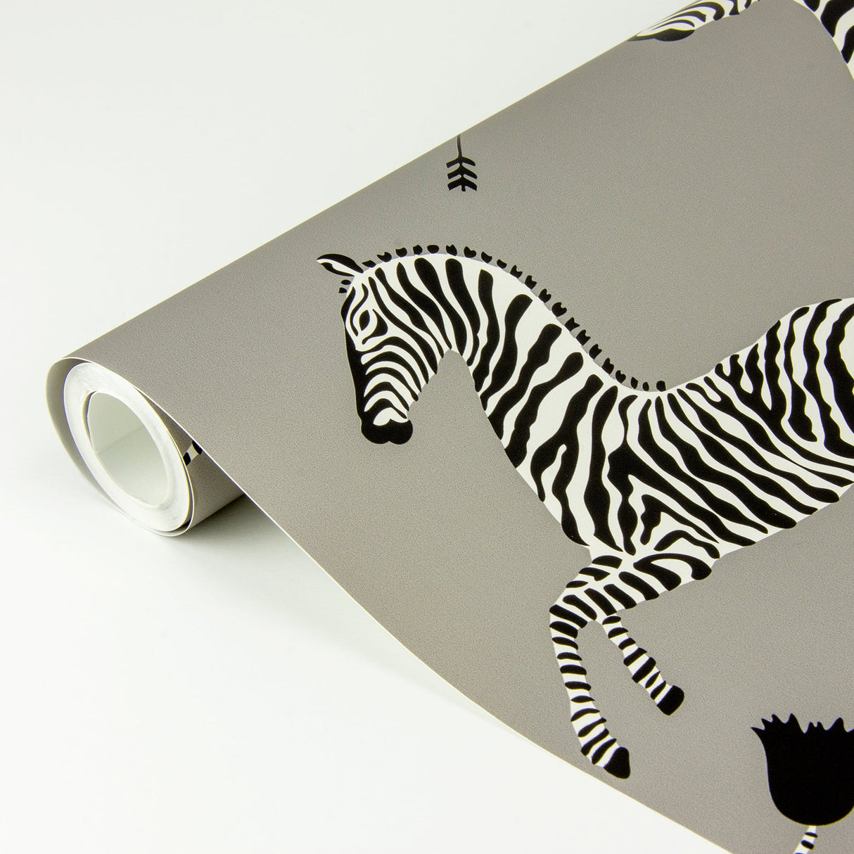 Scalamandre SCS3873 Grey Zebra Safari Scalamandre Self Adhesive Wallpaper