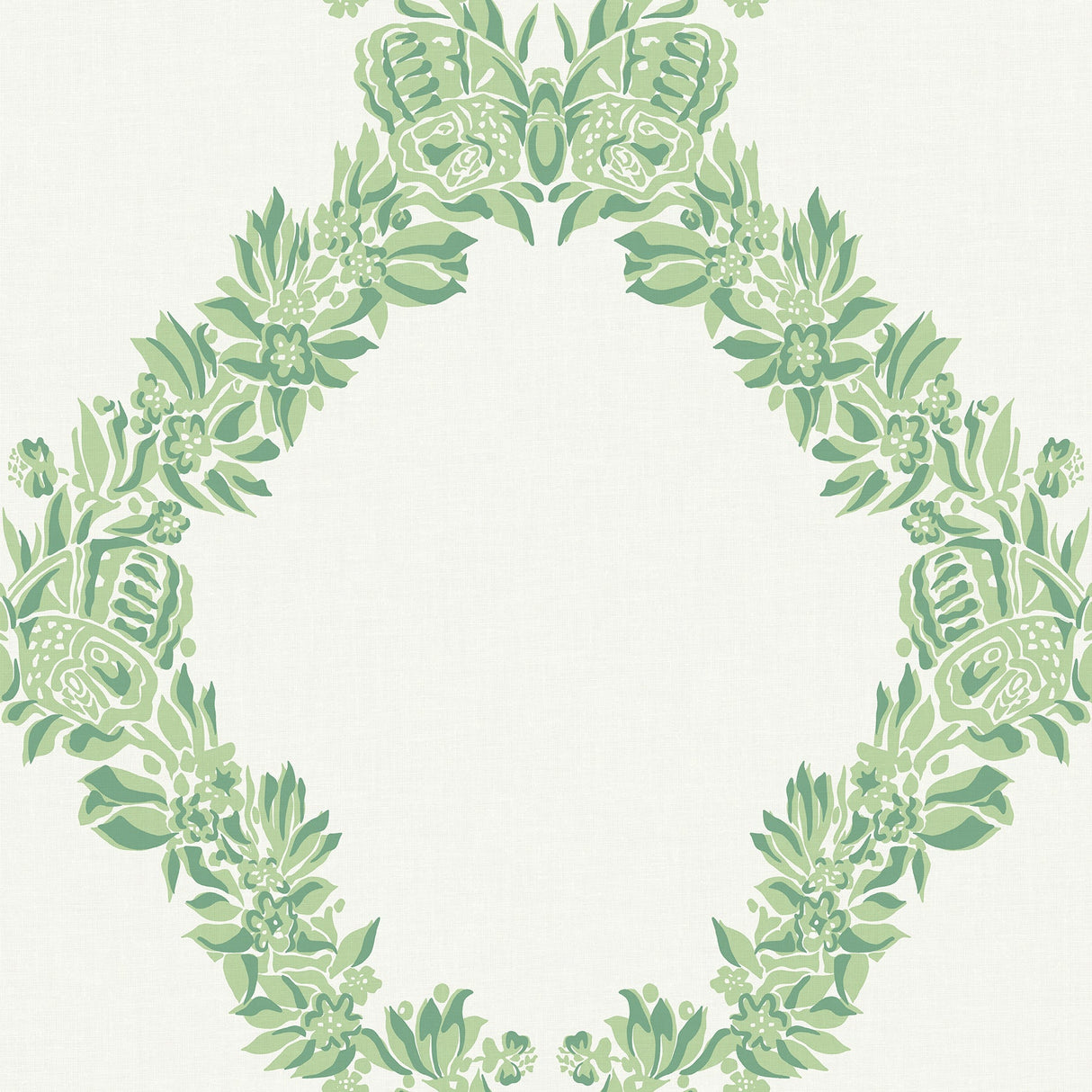 Scalamandre SCS6051 Jade Wreath Peel & Stick Wallpaper