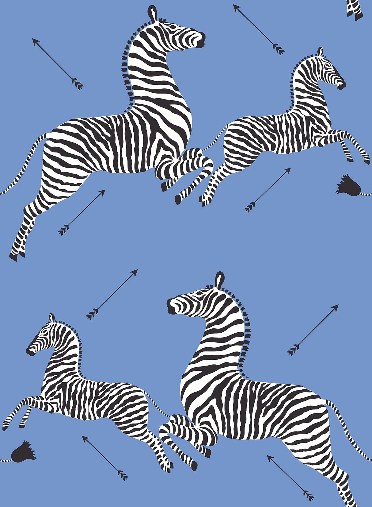 Scalamandre SCS6053 Azure Zebra Safari Peel & Stick Wallpaper