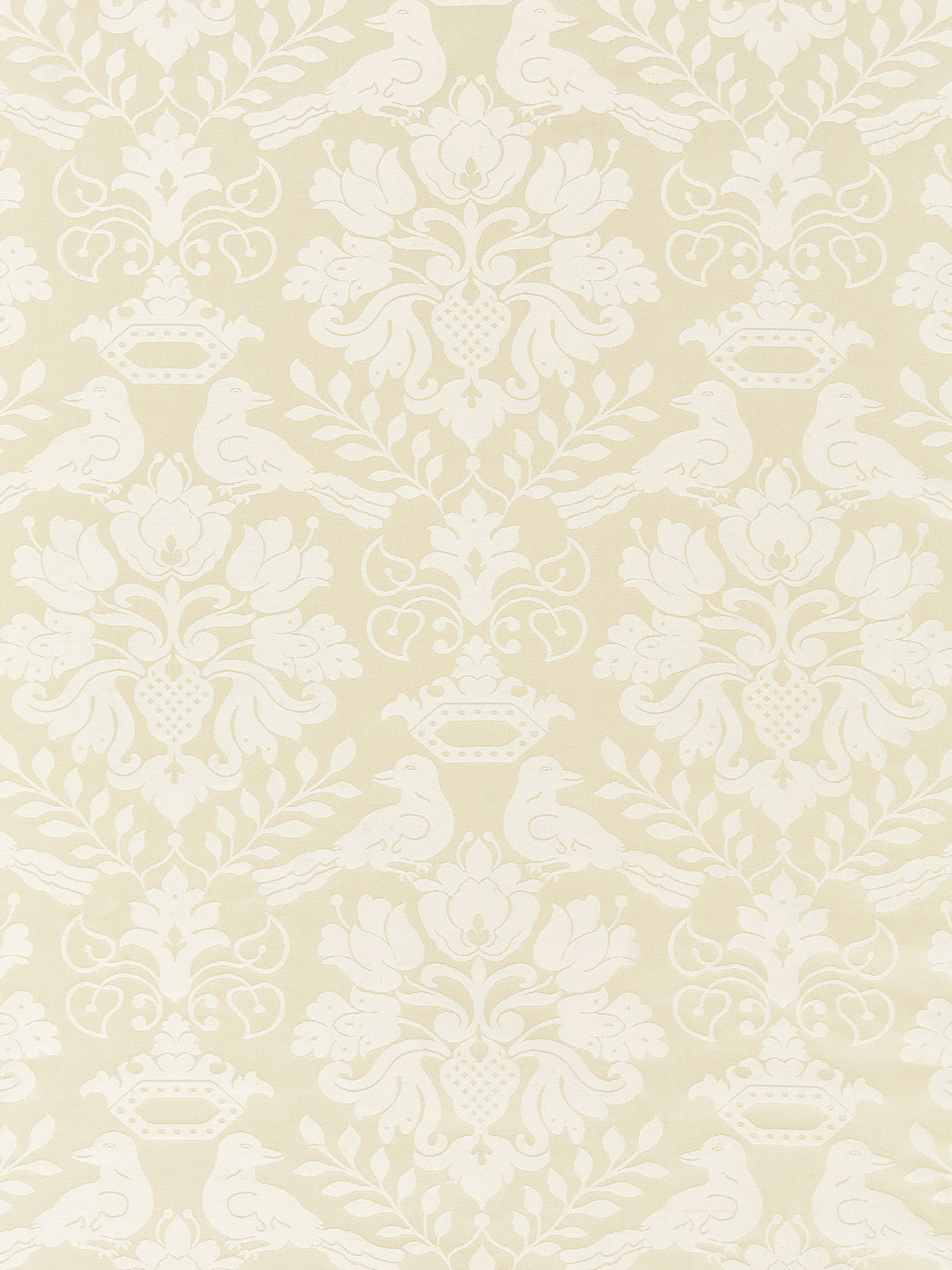 Scalamandre SC 00011098MM CREME LOVE BIRD Fabric - Eade's Wallpaper