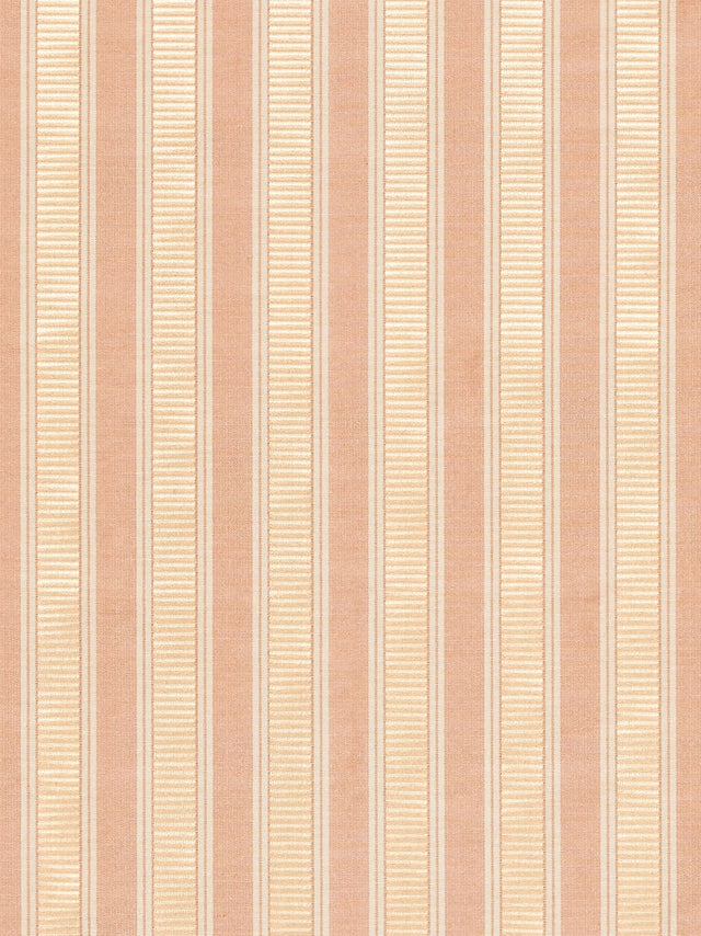Scalamandre SC 0001121M PEACH & BEIGE SHIRRED STRIPE Fabric - Eade's Wallpaper