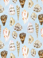 Scalamandre SC 000116397 MULTI ON SEA BLUE COQUINA LINEN PRINT Fabric - Eade's Wallpaper