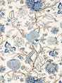 Scalamandre SC 000116556 DELFT PONDICHERRY LINEN PRINT Fabric - Eade's Wallpaper