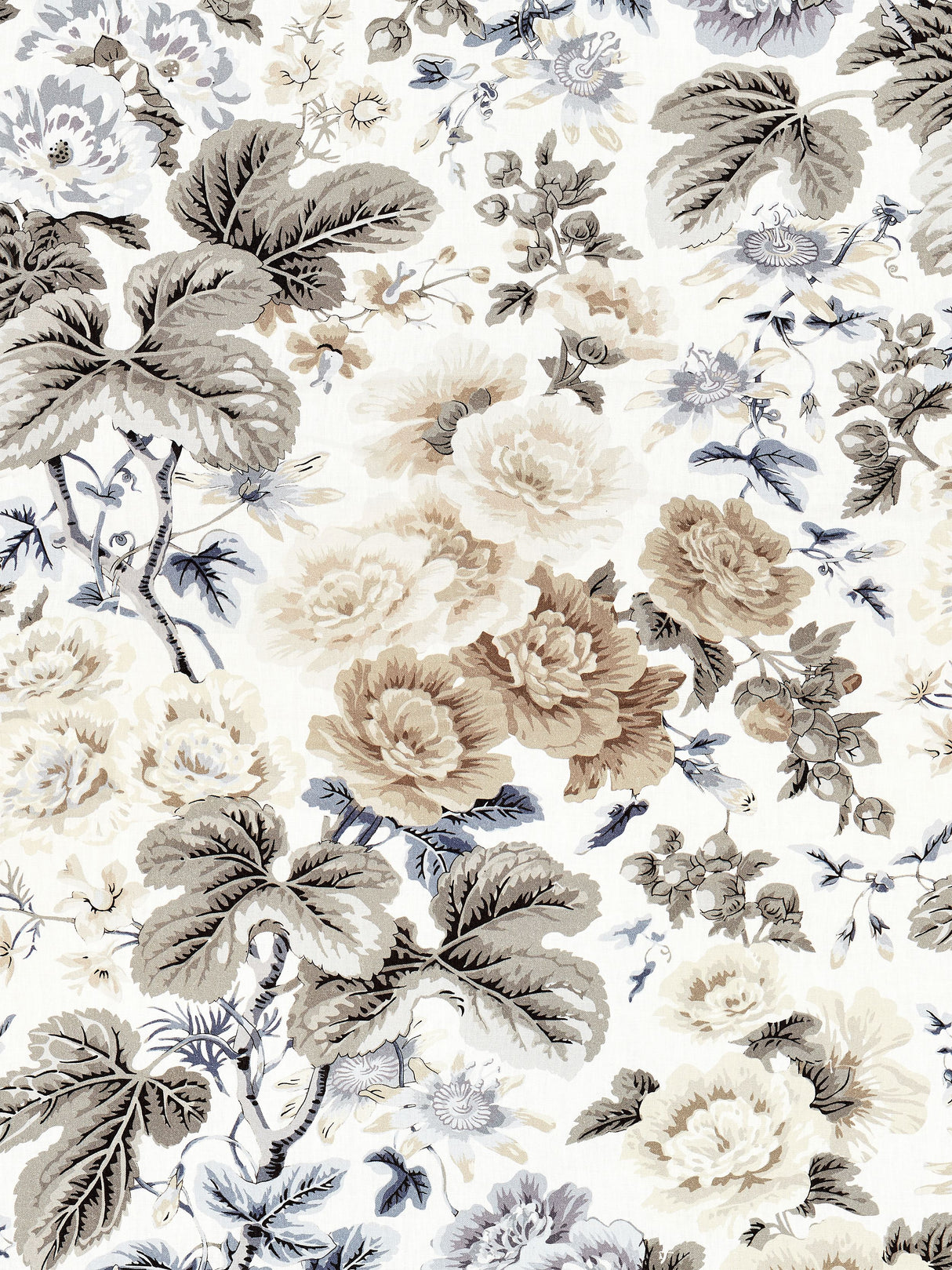 Scalamandre SC 000116595 WINTER SKY HIGHGROVE LINEN PRINT Fabric - Eade's Wallpaper