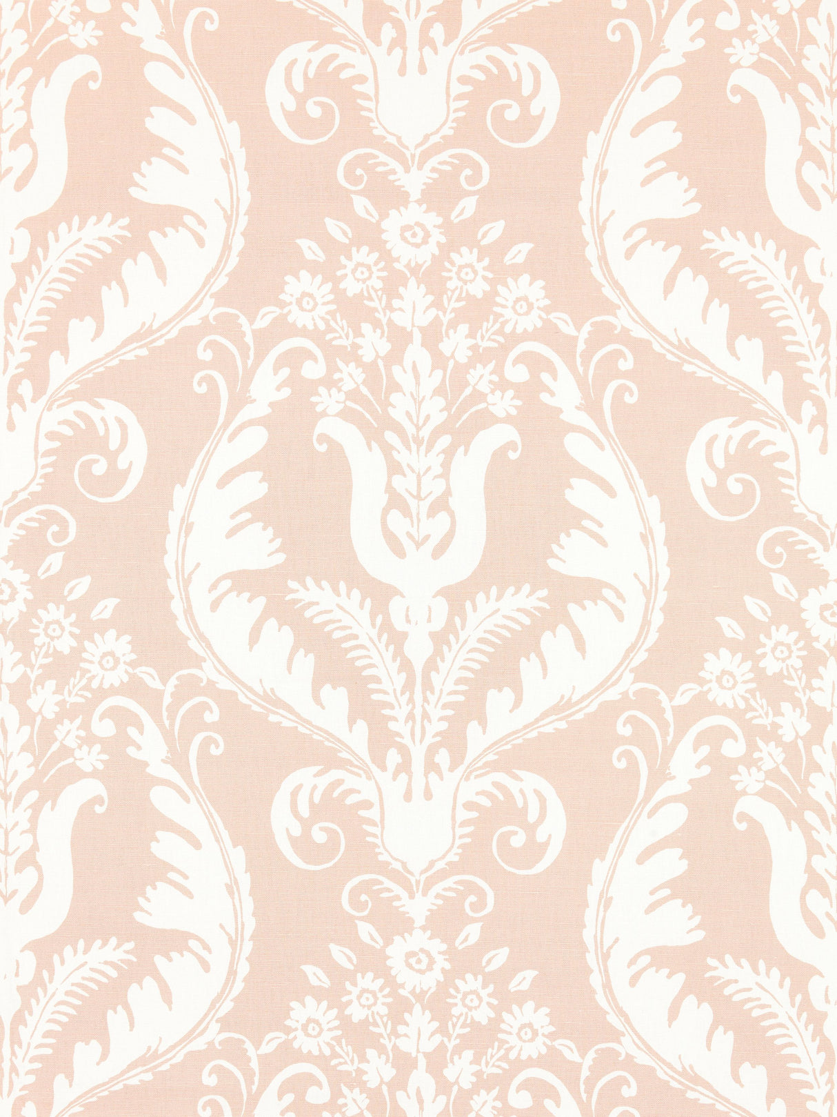 Scalamandre SC 000116597 BLUSH PRIMAVERA LINEN PRINT Fabric - Eade's Wallpaper