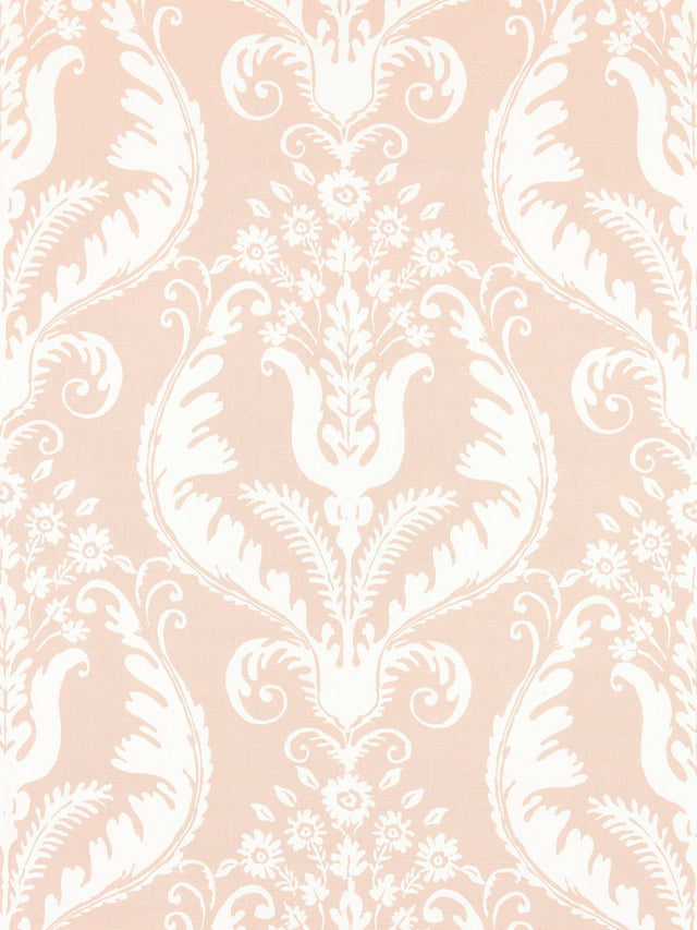 Scalamandre SC 000116597 BLUSH PRIMAVERA LINEN PRINT Fabric - Eade's Wallpaper