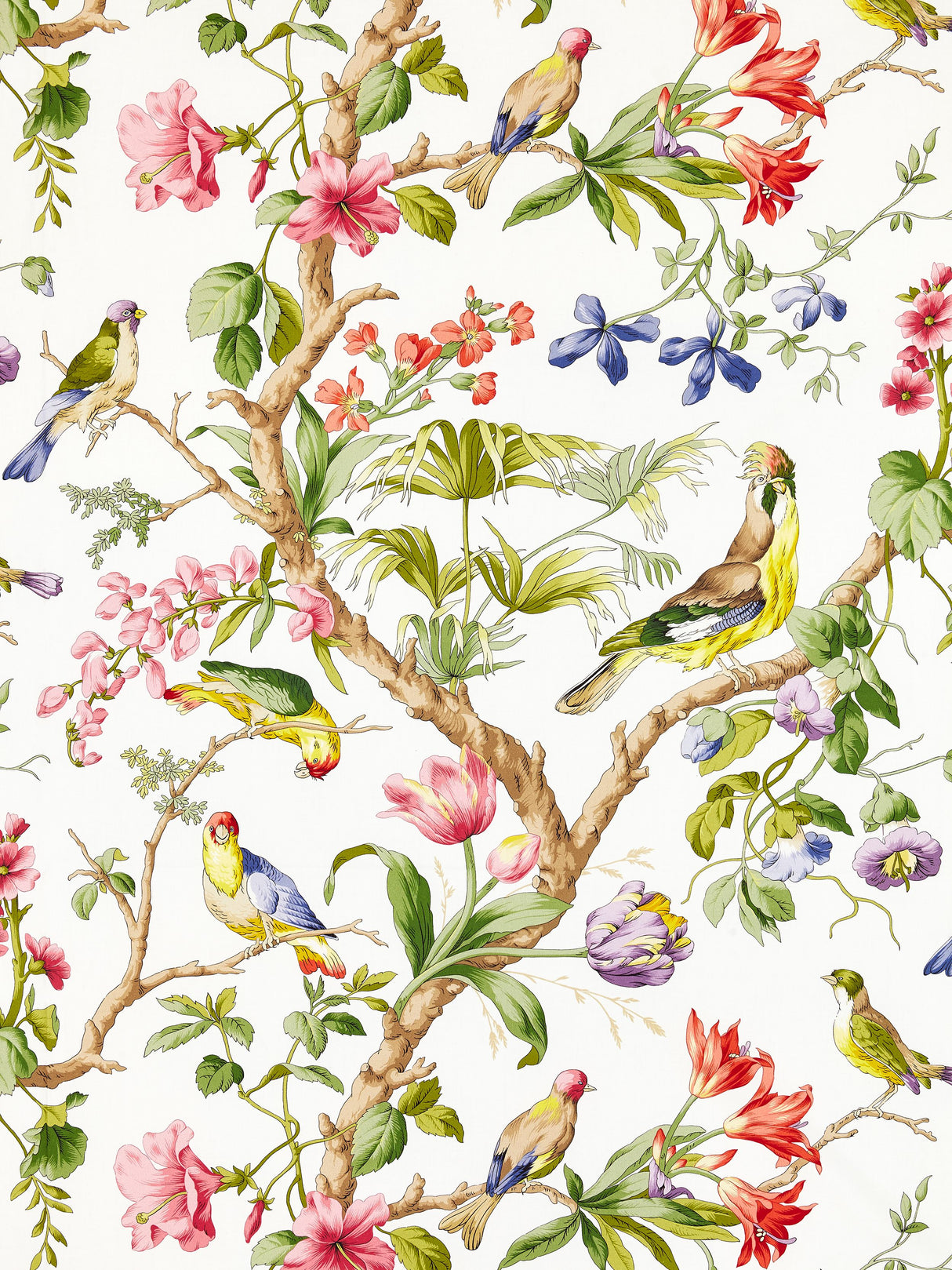 Scalamandre SC 000116600 IVORY BELIZE PRINT Fabric - Eade's Wallpaper
