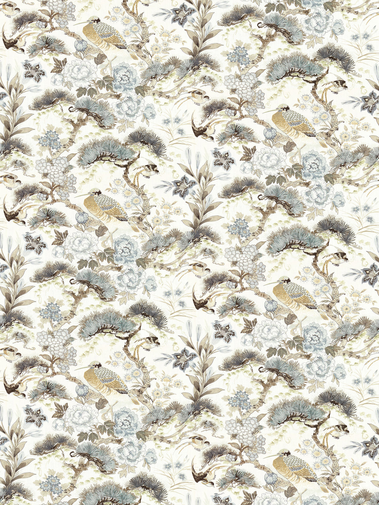 Scalamandre SC 000116601 PARCHMENT SHENYANG LINEN PRINT Fabric - Eade's Wallpaper