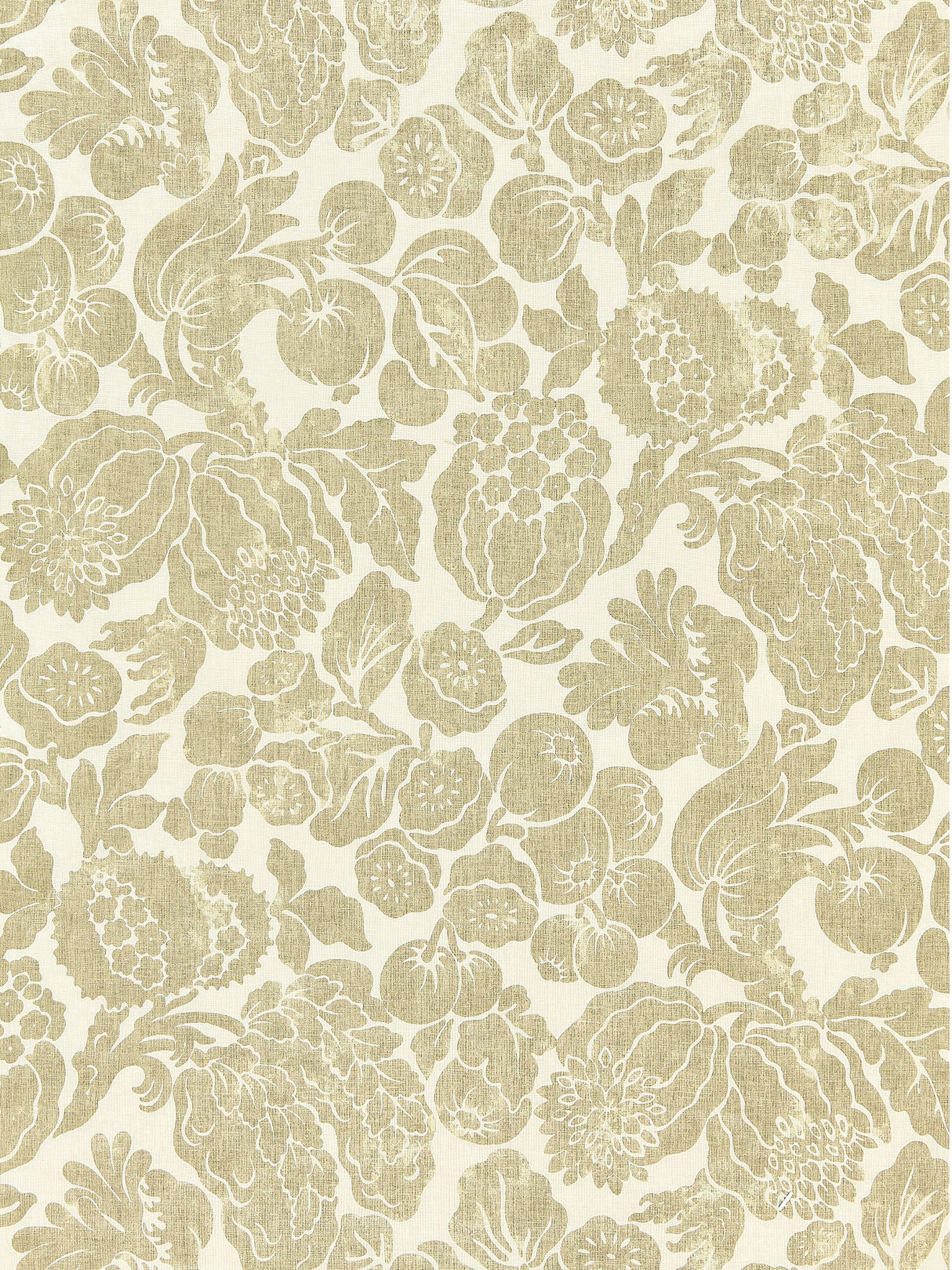 Scalamandre SC 000116606 BURNISHED GOLD ELSA LINEN PRINT Fabric - Eade's Wallpaper