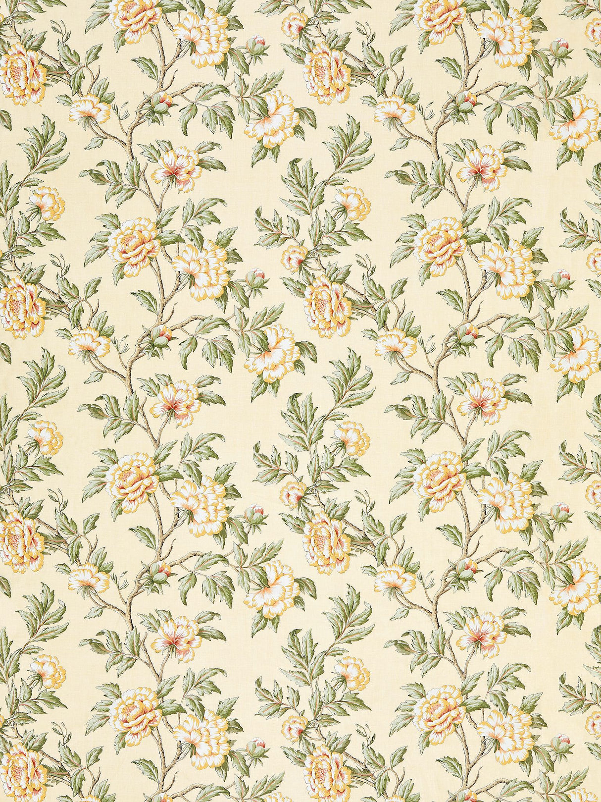Scalamandre SC 000116616 SUNLIGHT PEONIA LINEN PRINT Fabric - Eade's Wallpaper