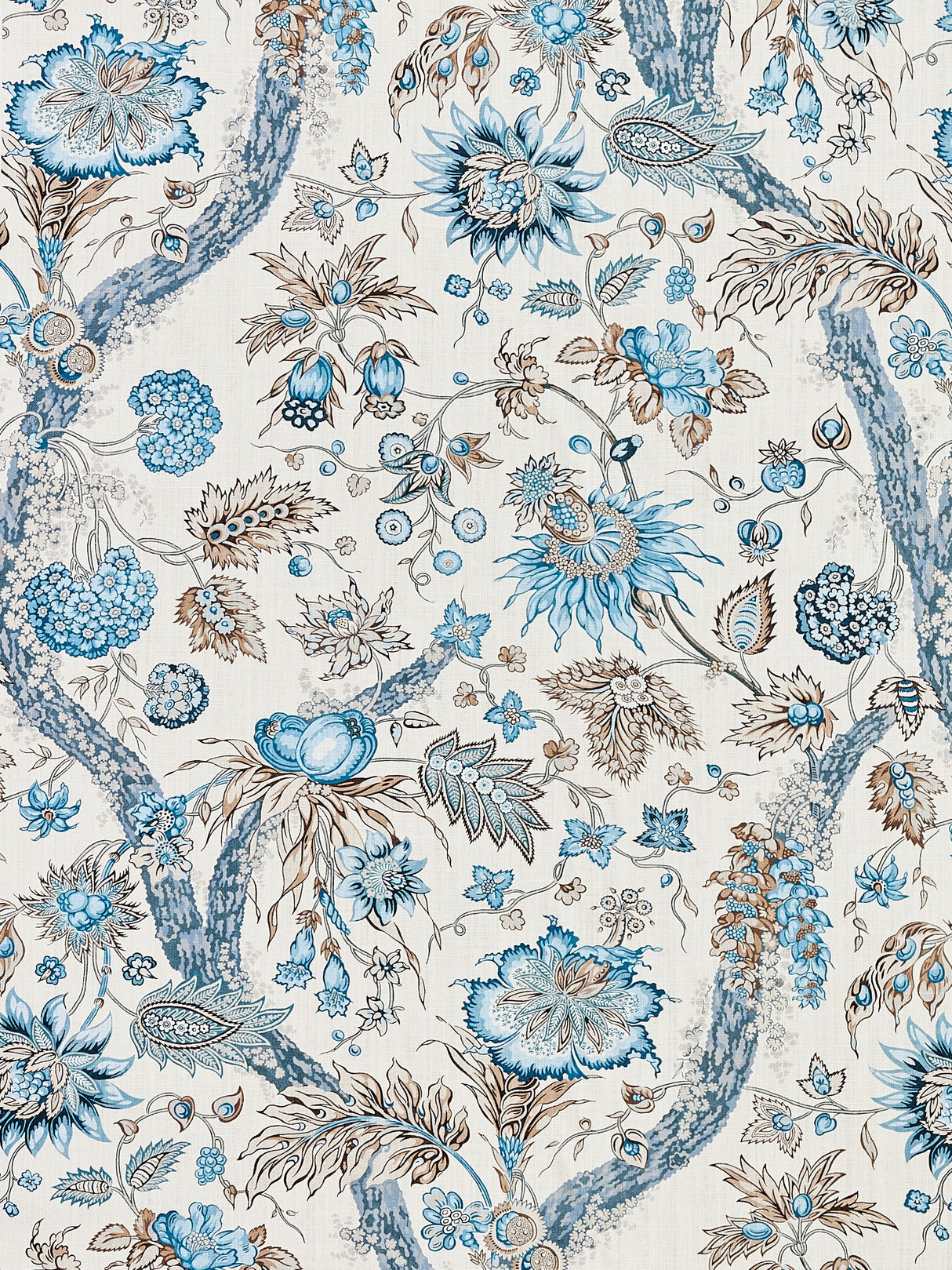 Scalamandre SC 000116647 WATER'S EDGE FLEURS TROPICALES Fabric - Eade's Wallpaper