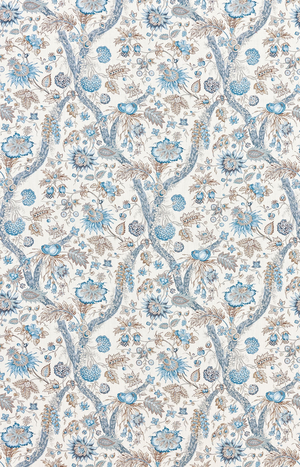 Scalamandre SC 000116647 WATER'S EDGE FLEURS TROPICALES Fabric - Eade's Wallpaper