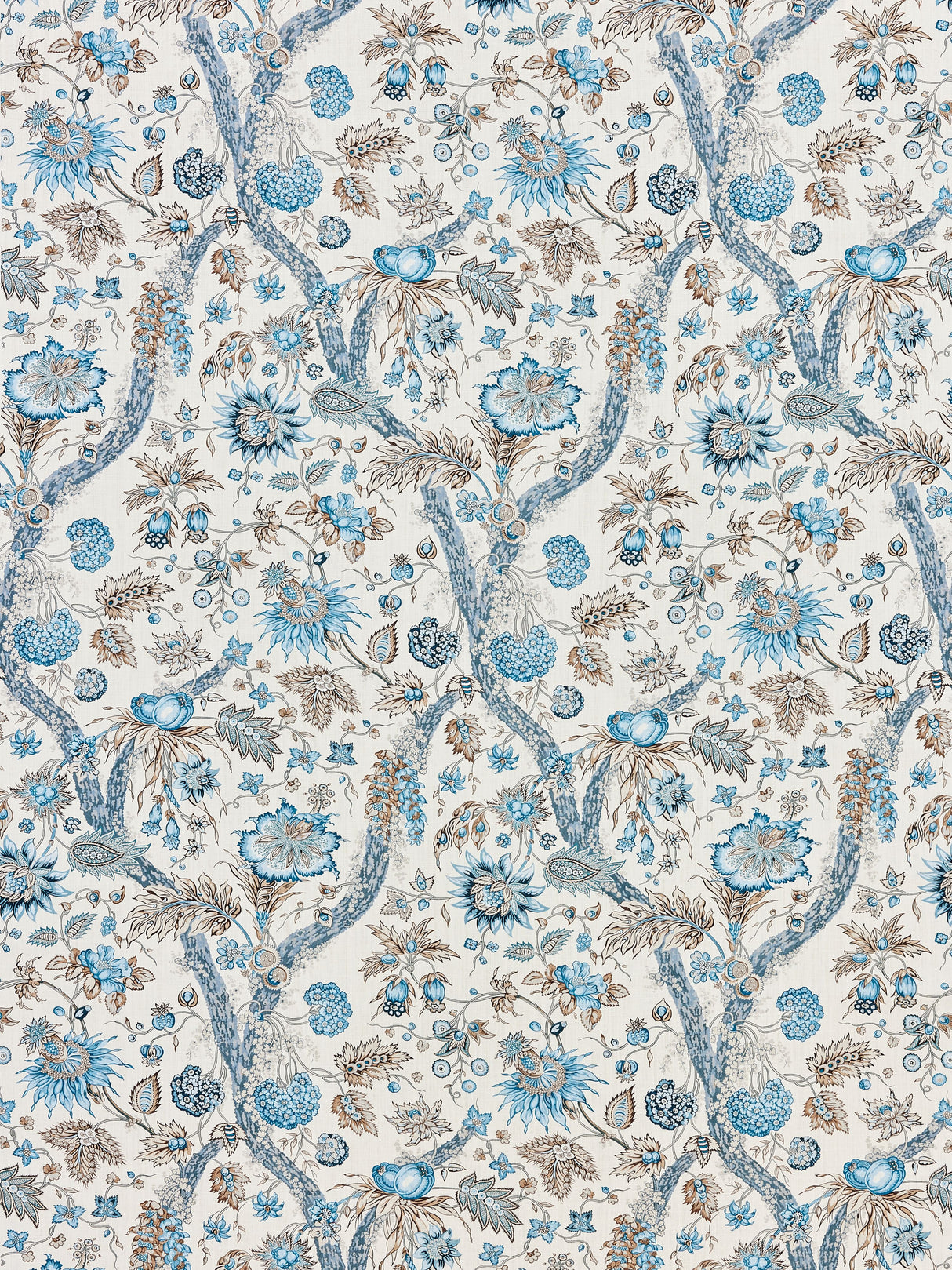 Scalamandre SC 000116647 WATER'S EDGE FLEURS TROPICALES Fabric - Eade's Wallpaper