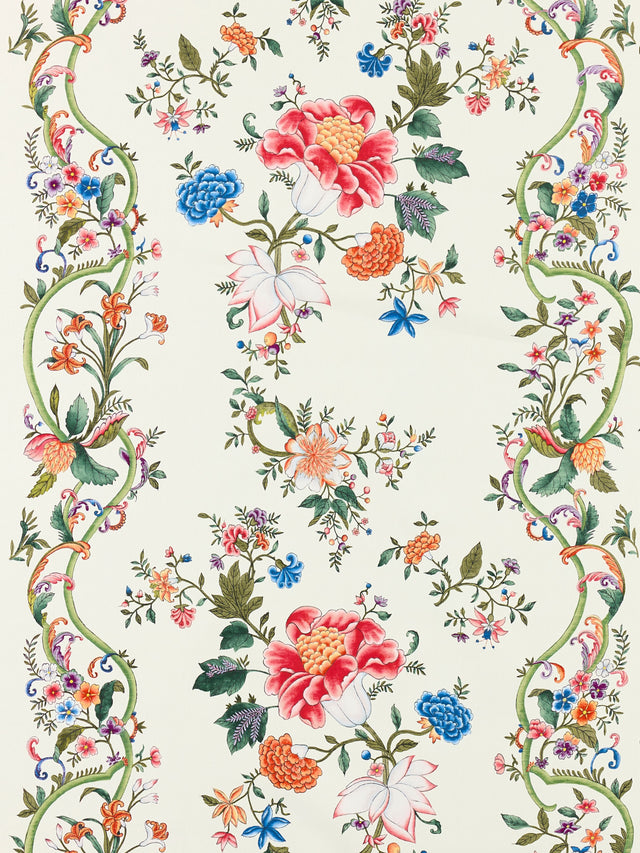 Scalamandre SC 000116648 CREAM MULTI CAMELLIA TRELLIS Fabric - Eade's Wallpaper