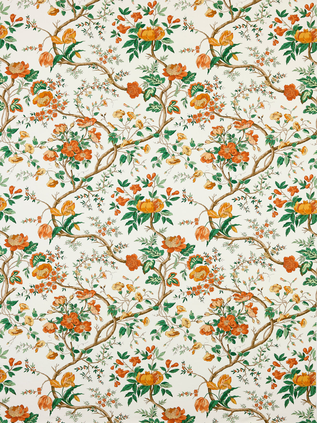 Scalamandre SC 000116651 PERSIMMON PERSEPHONE PRINT Fabric - Eade's Wallpaper