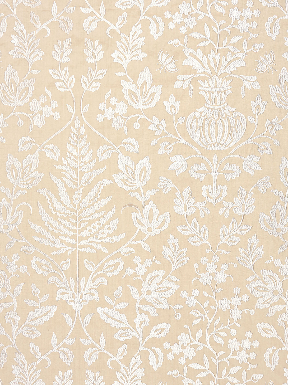 Scalamandre SC 000127032 SAND SHALIMAR EMBROIDERY Fabric - Eade's Wallpaper
