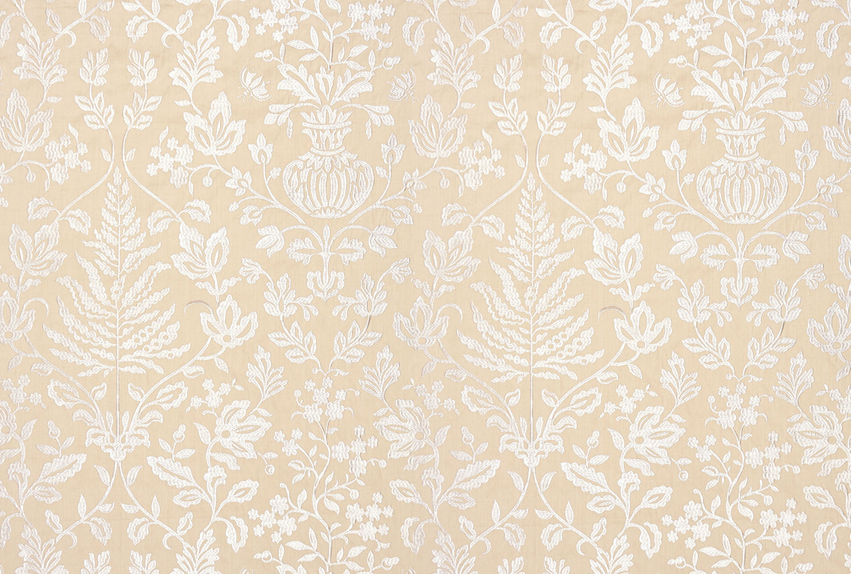Scalamandre SC 000127032 SAND SHALIMAR EMBROIDERY Fabric - Eade's Wallpaper