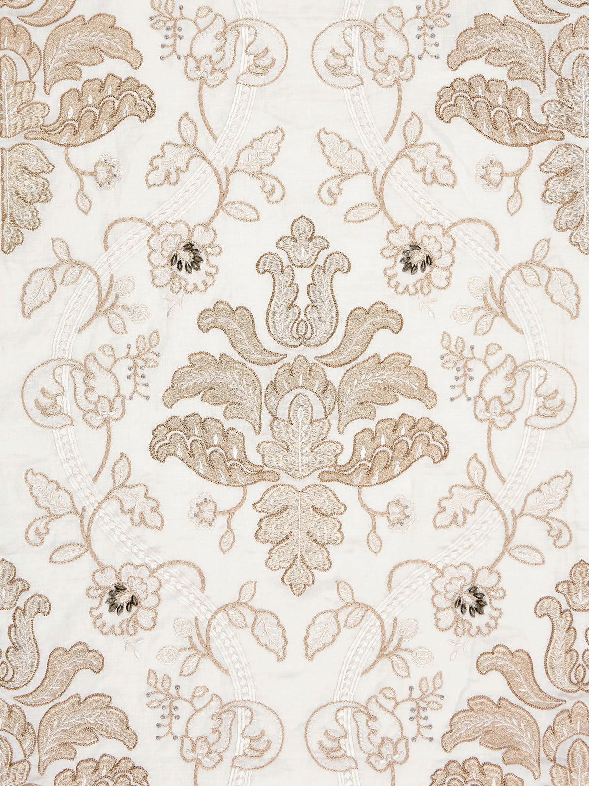 Scalamandre SC 000127033 CHAMPAGNE ISABELLA EMBROIDERY Fabric - Eade's Wallpaper