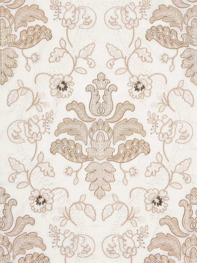 Scalamandre SC 000127033 CHAMPAGNE ISABELLA EMBROIDERY Fabric - Eade's Wallpaper