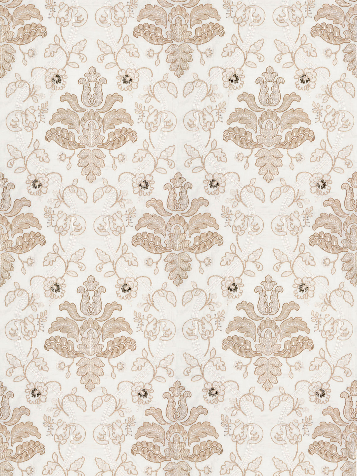 Scalamandre SC 000127033 CHAMPAGNE ISABELLA EMBROIDERY Fabric - Eade's Wallpaper
