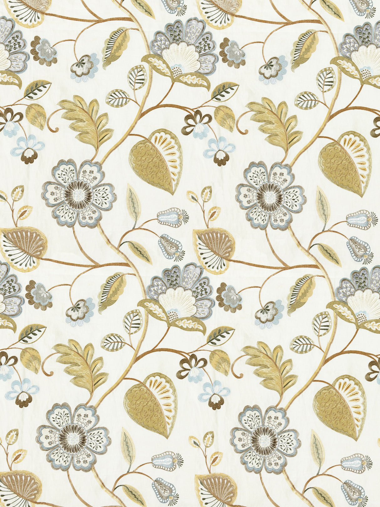 Scalamandre SC 000127071 SUMMER SAGE WILLOWOOD EMBROIDERY Fabric - Eade's Wallpaper