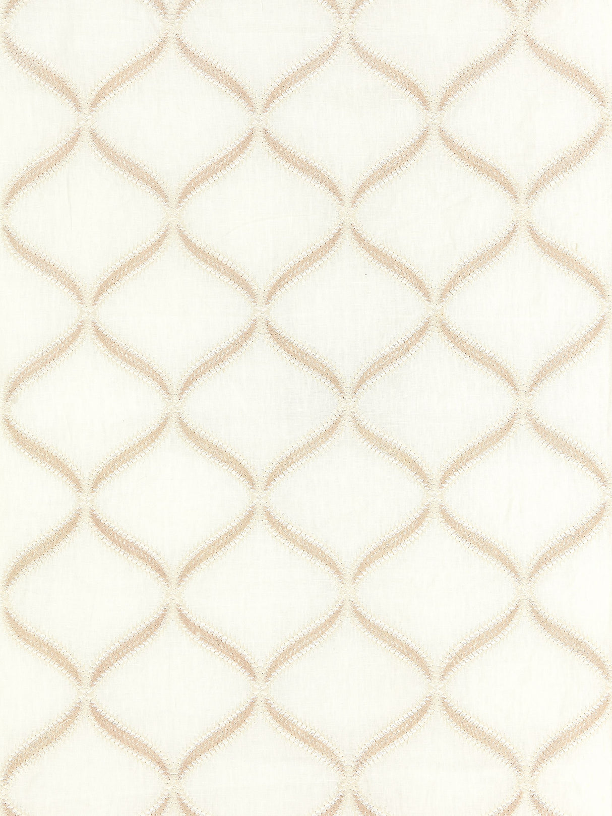 Scalamandre SC 000127074 BISQUE RONDURE EMBROIDERY Fabric - Eade's Wallpaper