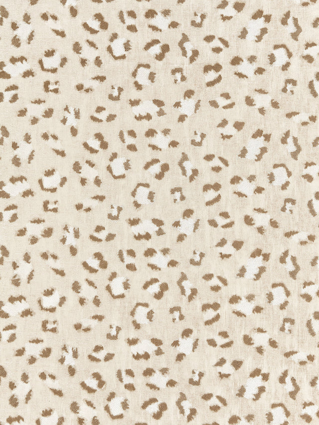 Scalamandre SC 000127075 CAMEL ON CREAM BRODERIE LEOPARD Fabric - Eade's Wallpaper