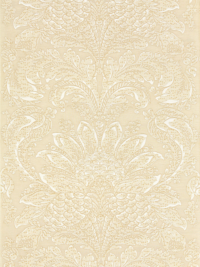Scalamandre SC 000127081 BISQUE CARLOTTA DAMASK Fabric - Eade's Wallpaper