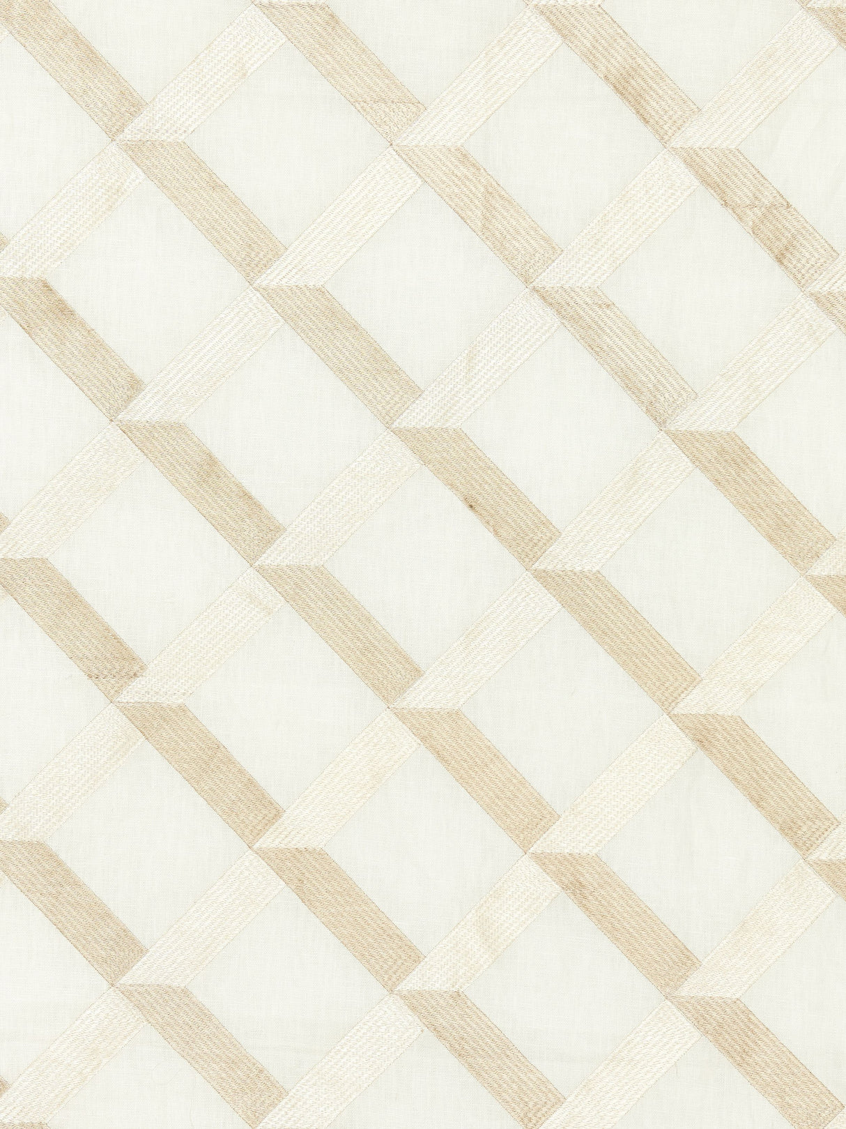 Scalamandre SC 000127090 ALABASTER LATTICE EMBROIDERY Fabric - Eade's Wallpaper