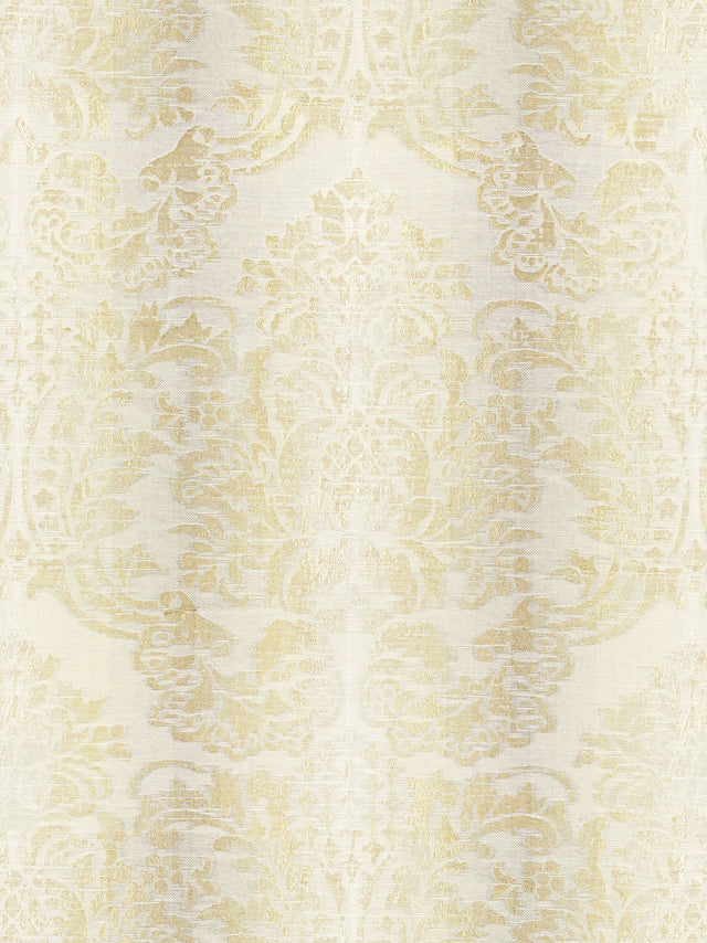 Scalamandre SC 000127093 PARCHMENT SORRENTO LINEN DAMASK Fabric - Eade's Wallpaper