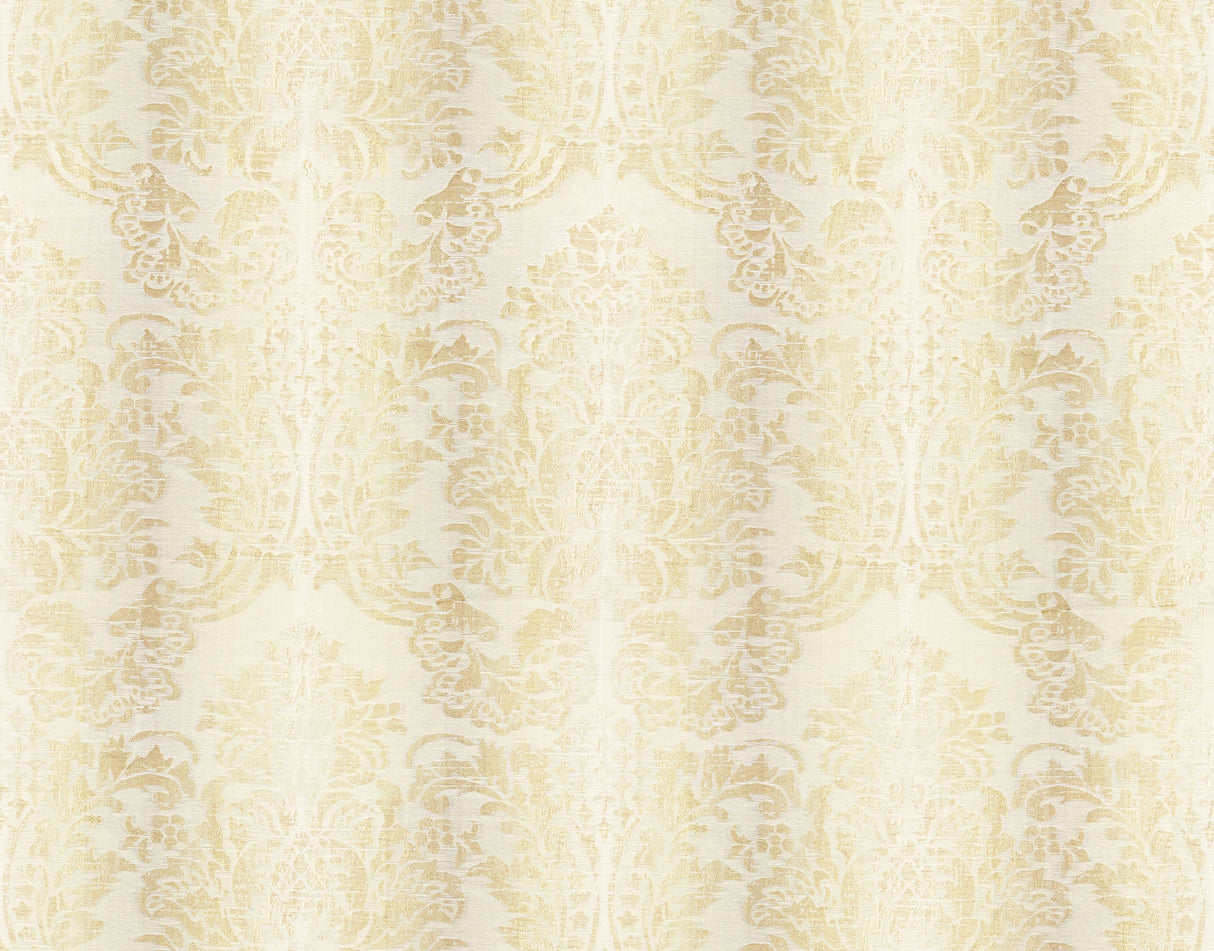 Scalamandre SC 000127093 PARCHMENT SORRENTO LINEN DAMASK Fabric - Eade's Wallpaper