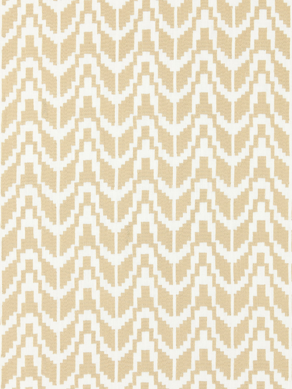 Scalamandre SC 000127103 STRAW CHEVRON EMBROIDERY Fabric - Eade's Wallpaper