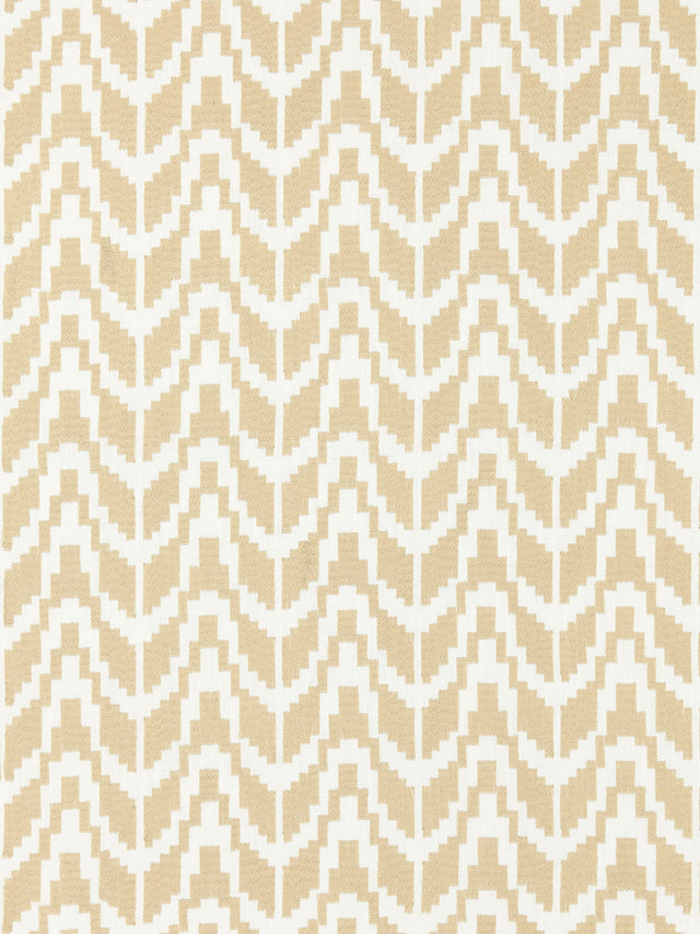 Scalamandre SC 000127103 STRAW CHEVRON EMBROIDERY Fabric - Eade's Wallpaper