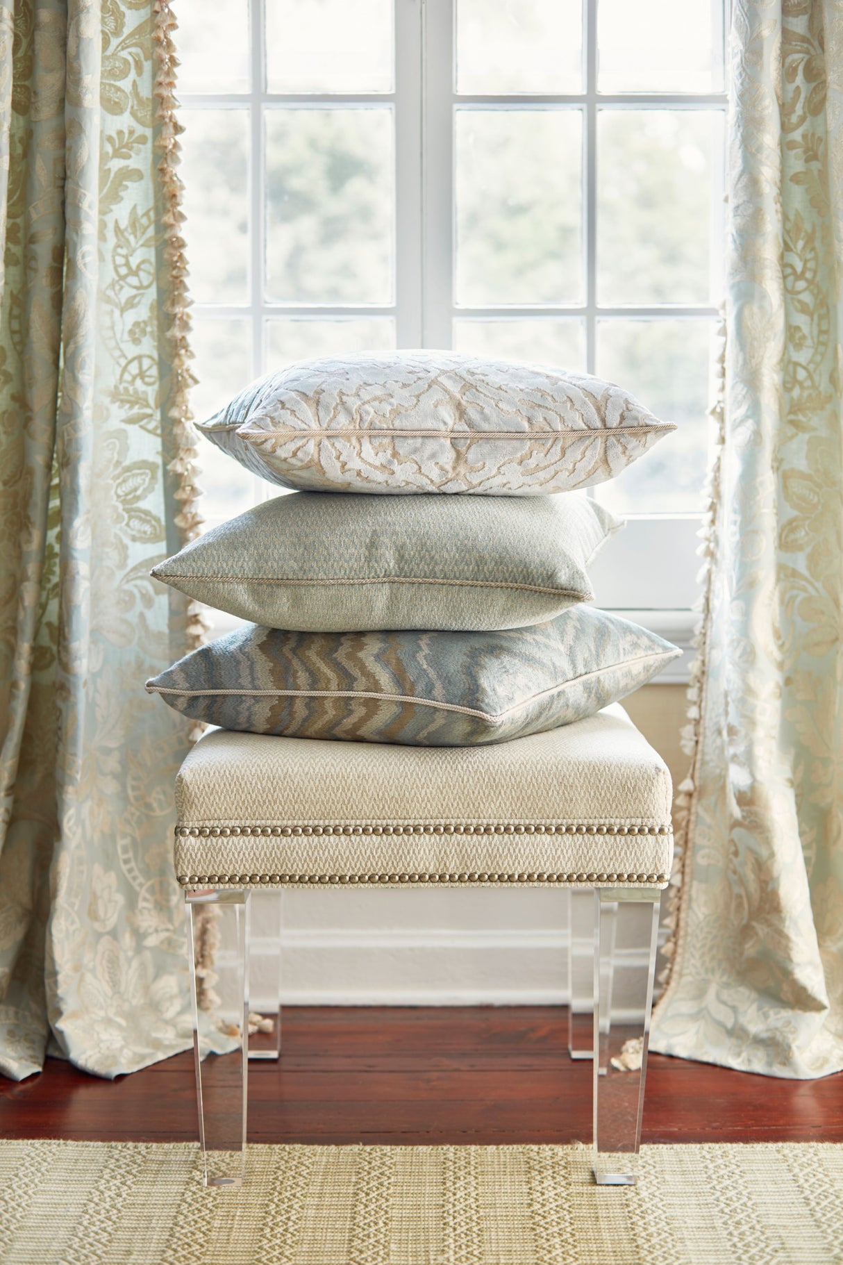 Scalamandre SC 000127104 ALABASTER CORTONA CHENILLE Fabric - Eade's Wallpaper