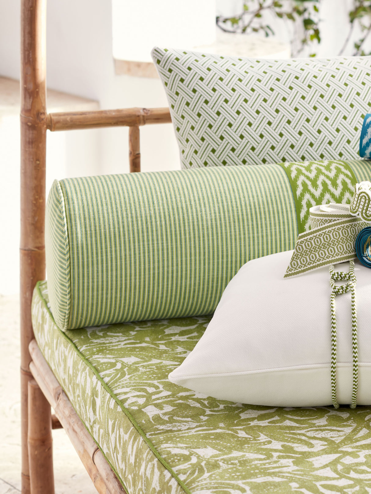 Scalamandre SC 000127109 FERN TISBURY STRIPE Fabric - Eade's Wallpaper