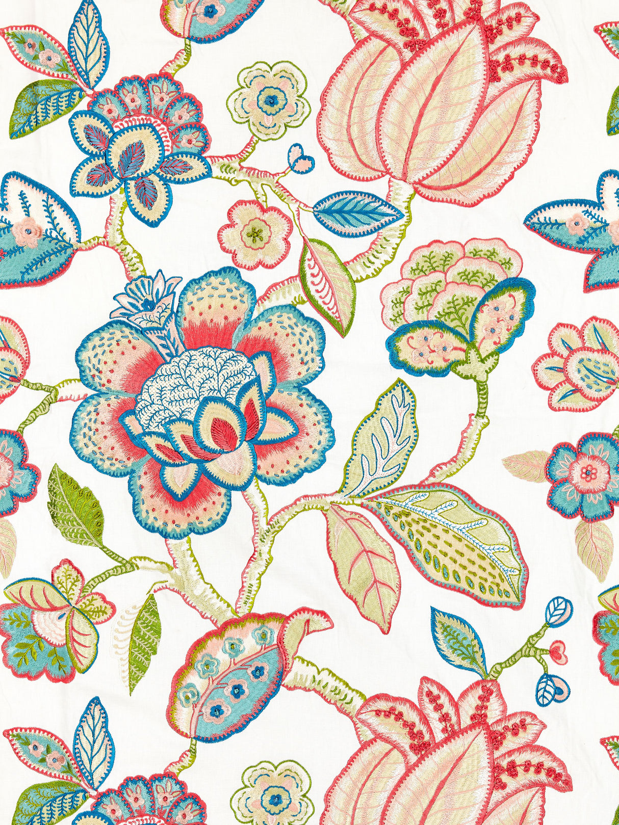 Scalamandre SC 000127126 BLOOM COROMANDEL EMBROIDERY Fabric - Eade's Wallpaper