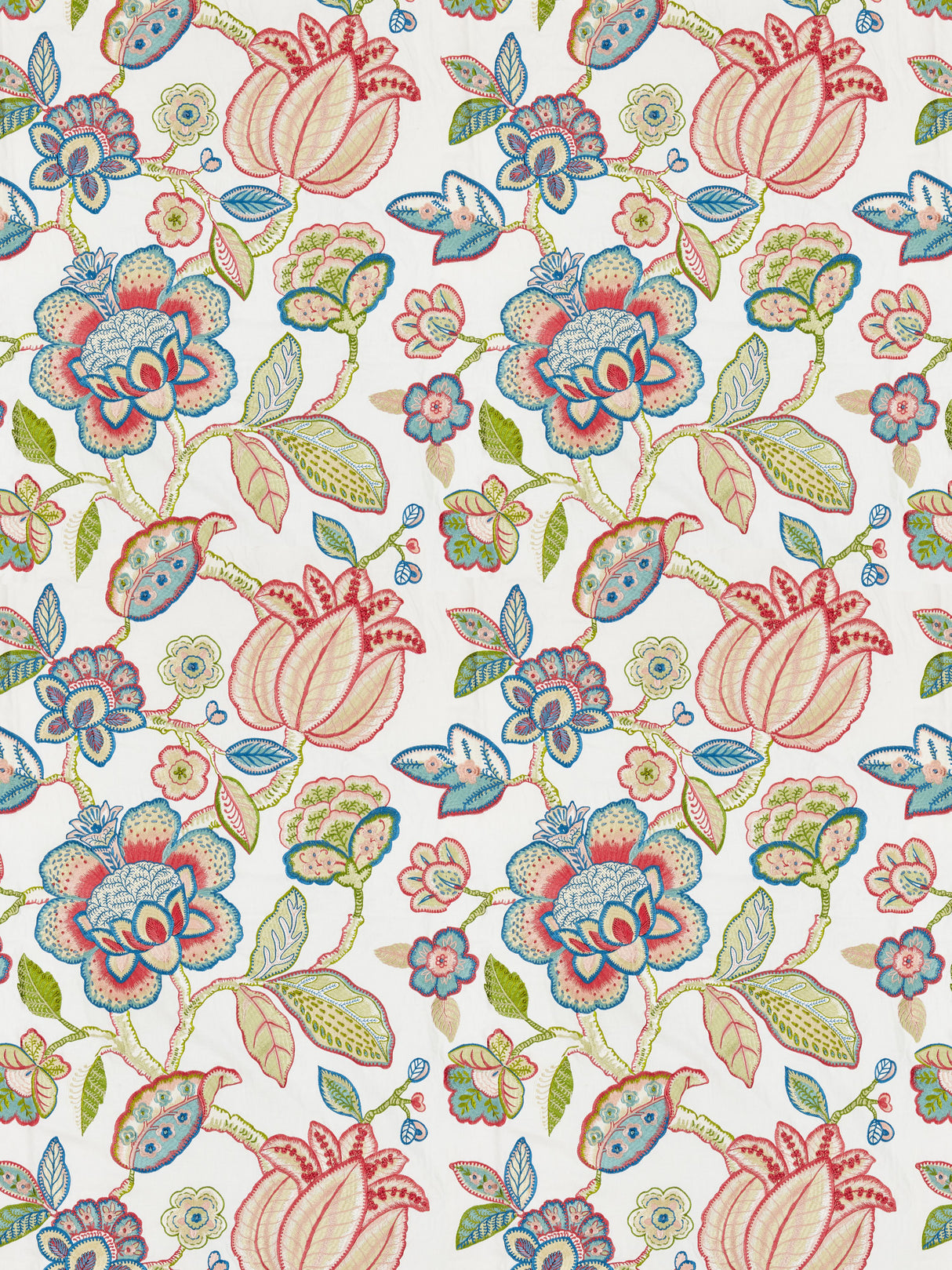 Scalamandre SC 000127126 BLOOM COROMANDEL EMBROIDERY Fabric - Eade's Wallpaper