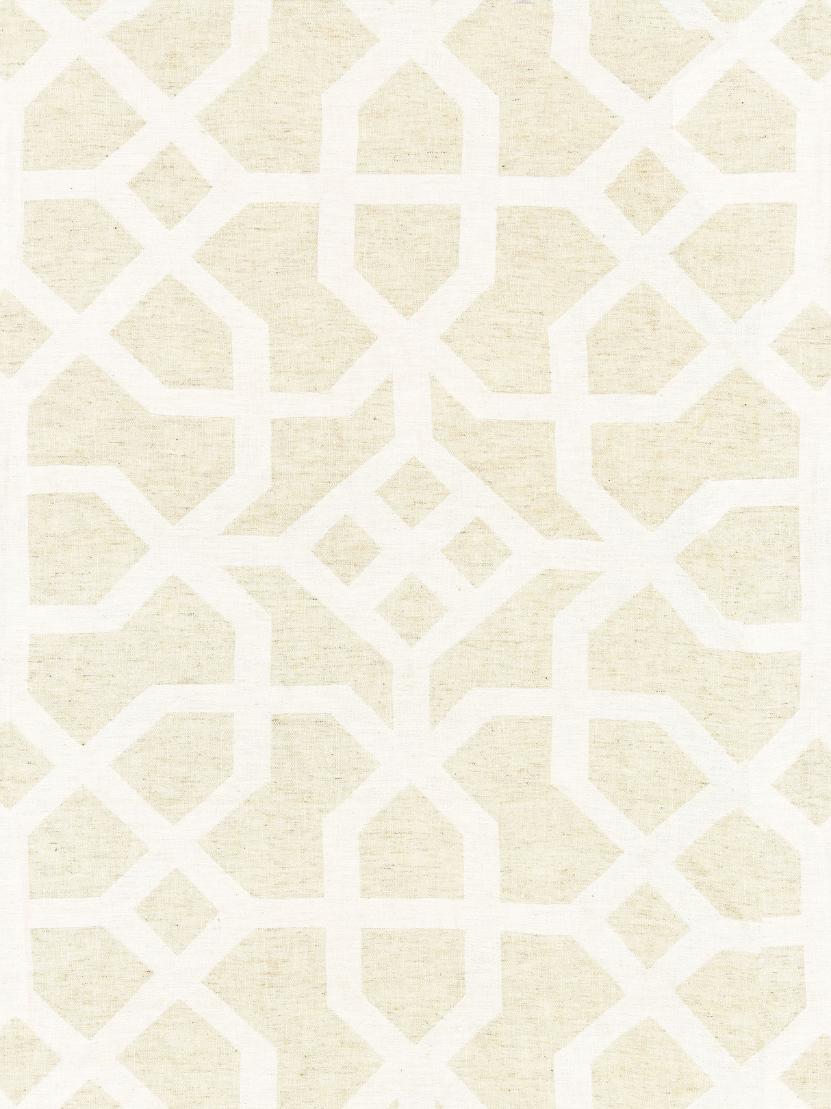 Scalamandre SC 000127149 NATURAL & IVORY LINEN LATTICE Fabric - Eade's Wallpaper