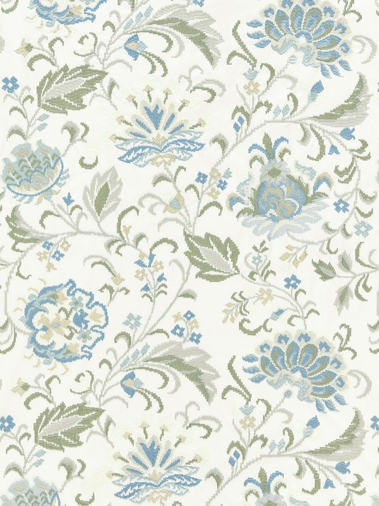 Scalamandre SC 000127173 SUMMER SAGE DELPHINE EMBROIDERY Fabric - Eade's Wallpaper