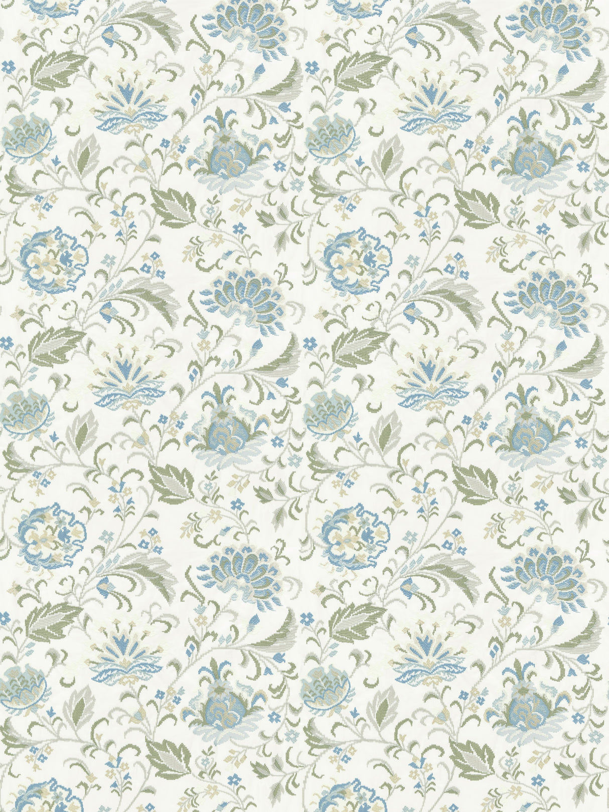 Scalamandre SC 000127173 SUMMER SAGE DELPHINE EMBROIDERY Fabric - Eade's Wallpaper
