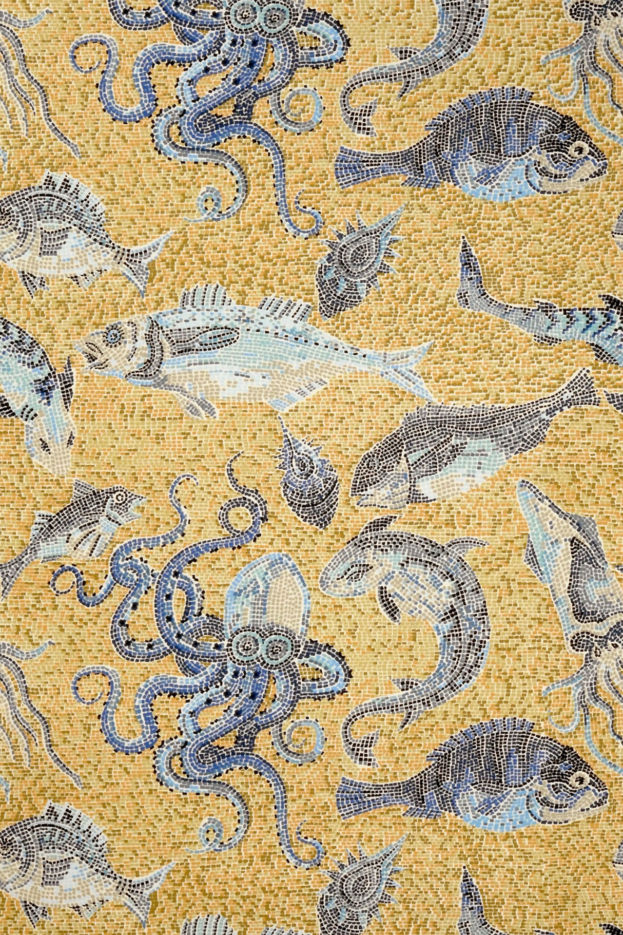 Scalamandre SC 0001WP81545 BLUE & YELLOW MIKONOS WALLPAPER - Eade's Wallpaper