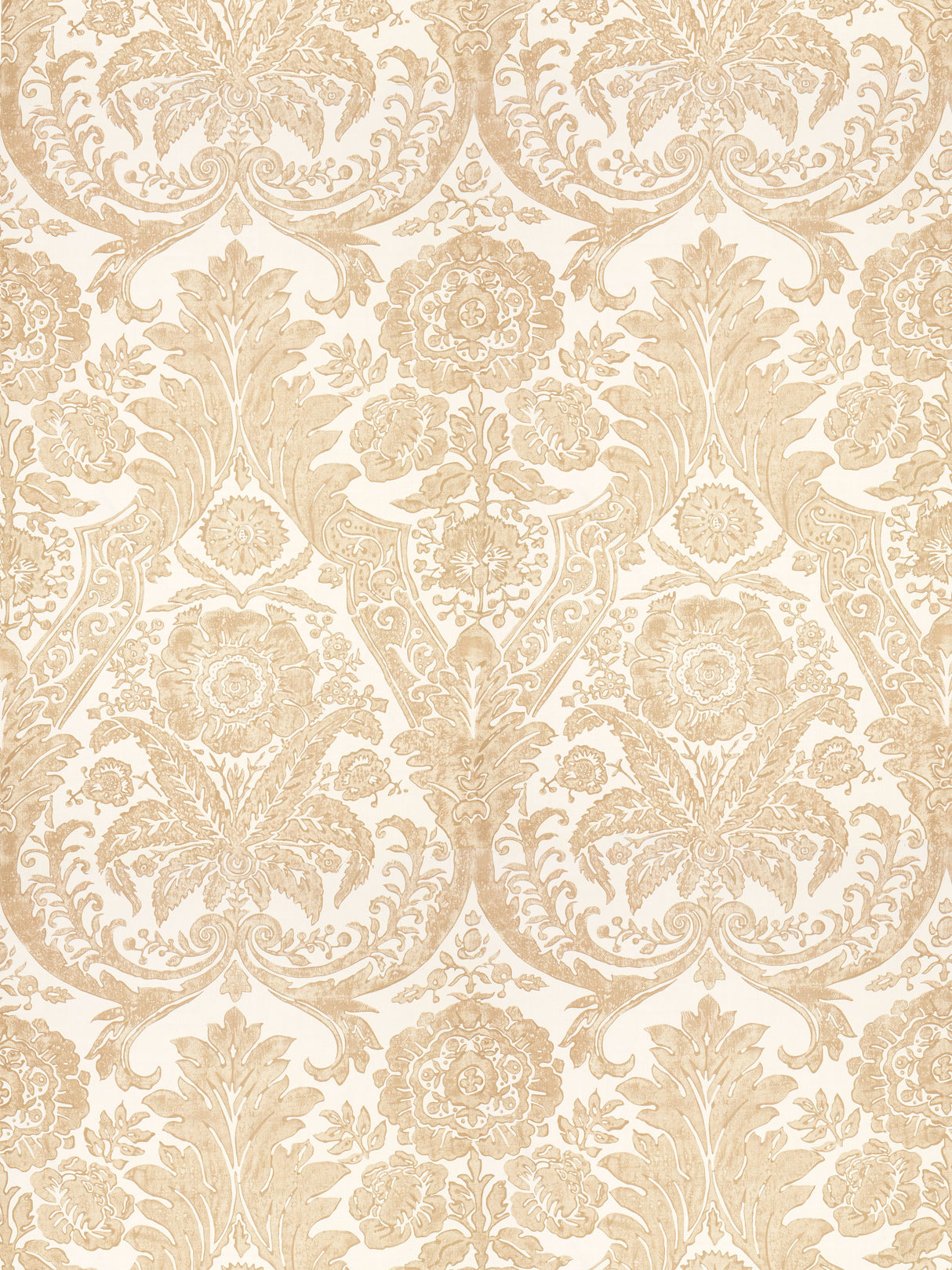 Scalamandre SC 0001WP88354 SAND LUCIANA DAMASK PRINT WALLPAPER - Eade's Wallpaper