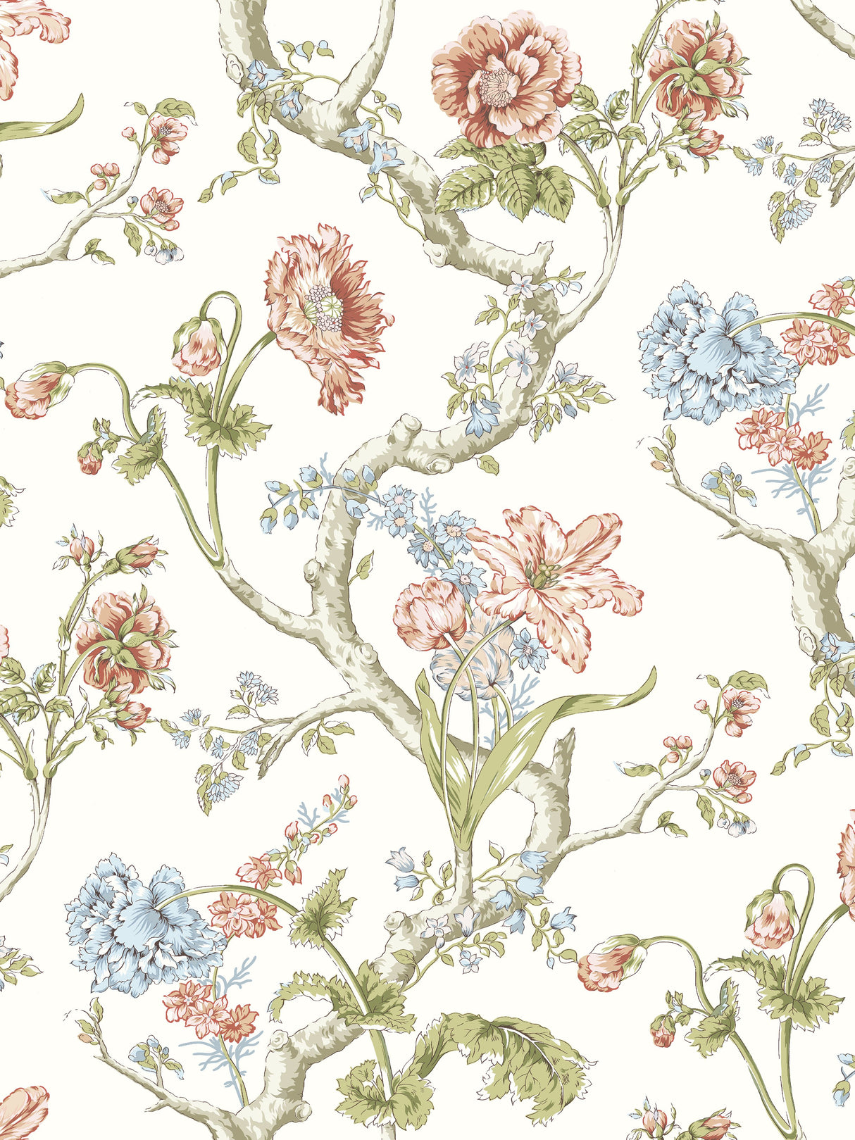 Scalamandre SC 0001WP88432 COUNTRYSIDE ANDREW JACKSON FLORAL WALLPAPER - Eade's Wallpaper