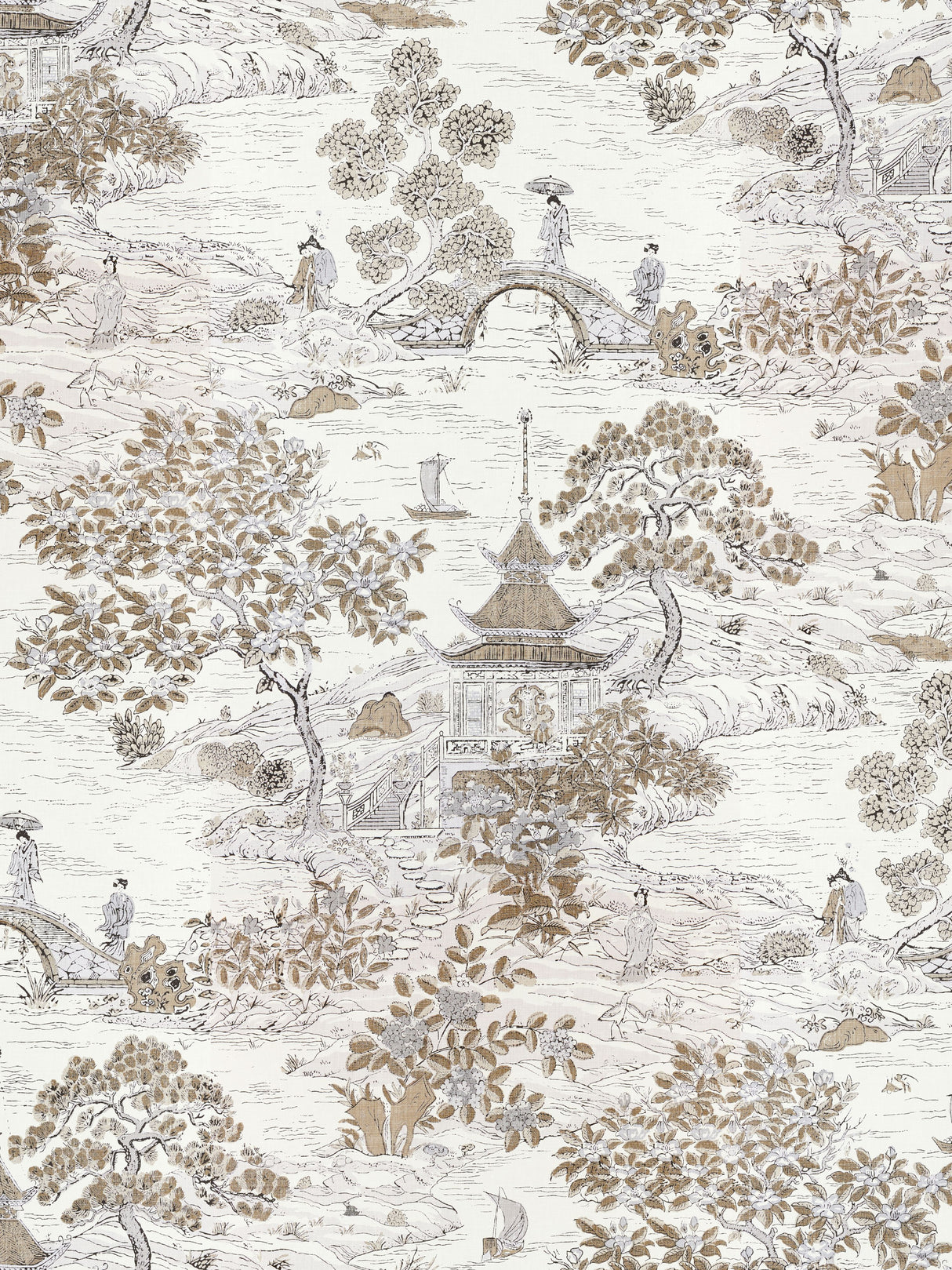 Scalamandre SC 0001WP88554 PEWTER SATOMI - WALLPAPER - Eade's Wallpaper