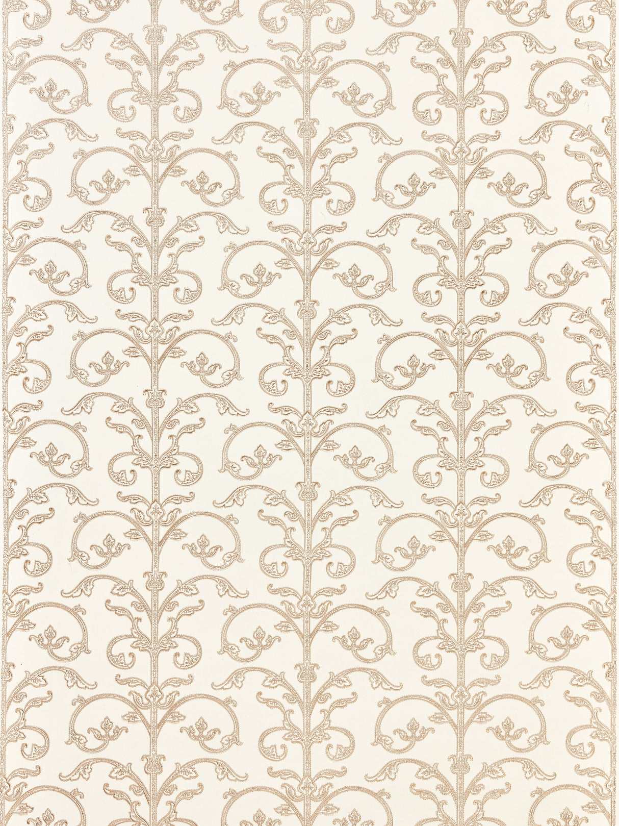 Scalamandre SC 0001WP88558 LATTE SAXONY SCROLL WALLPAPER - Eade's Wallpaper
