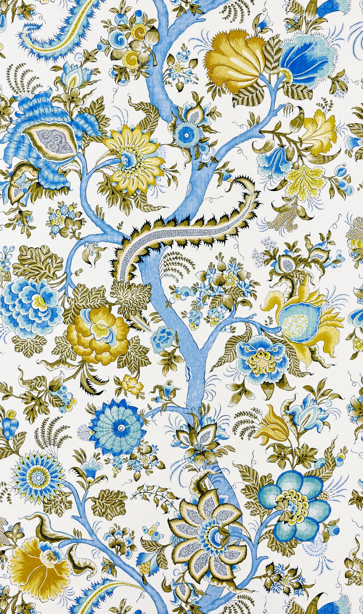 Scalamandre SC 0001WP88561 SKY AND SUNLIGHT METROPOLITAN PALAMPORE WALLPAPER - Eade's Wallpaper