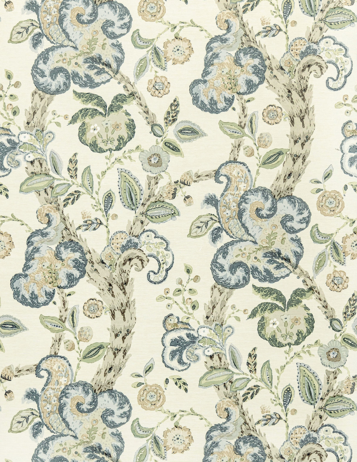 Scalamandre SC 0001WP88589 AQUAMARINE ON IVORY CUMBRIA WALLPAPER - Eade's Wallpaper