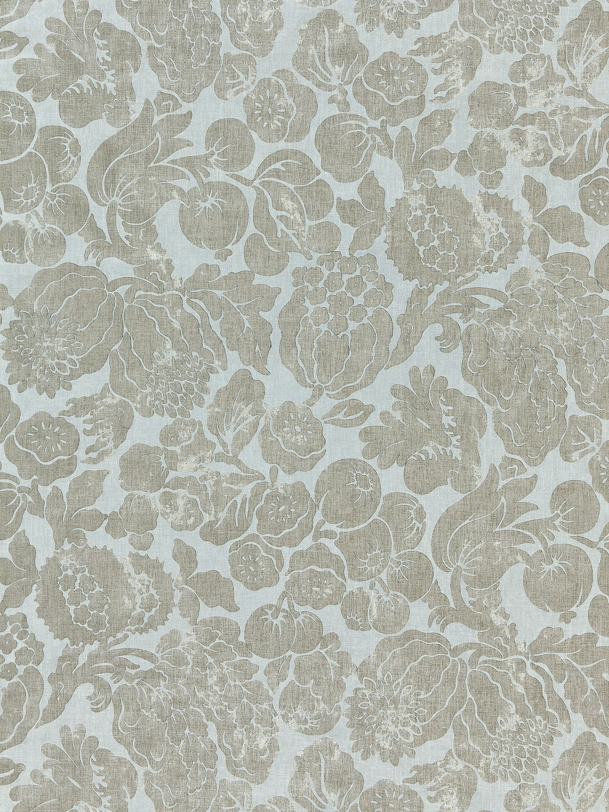 Scalamandre SC 000216606 SILVER ON SKYLIGHT ELSA LINEN PRINT Fabric - Eade's Wallpaper