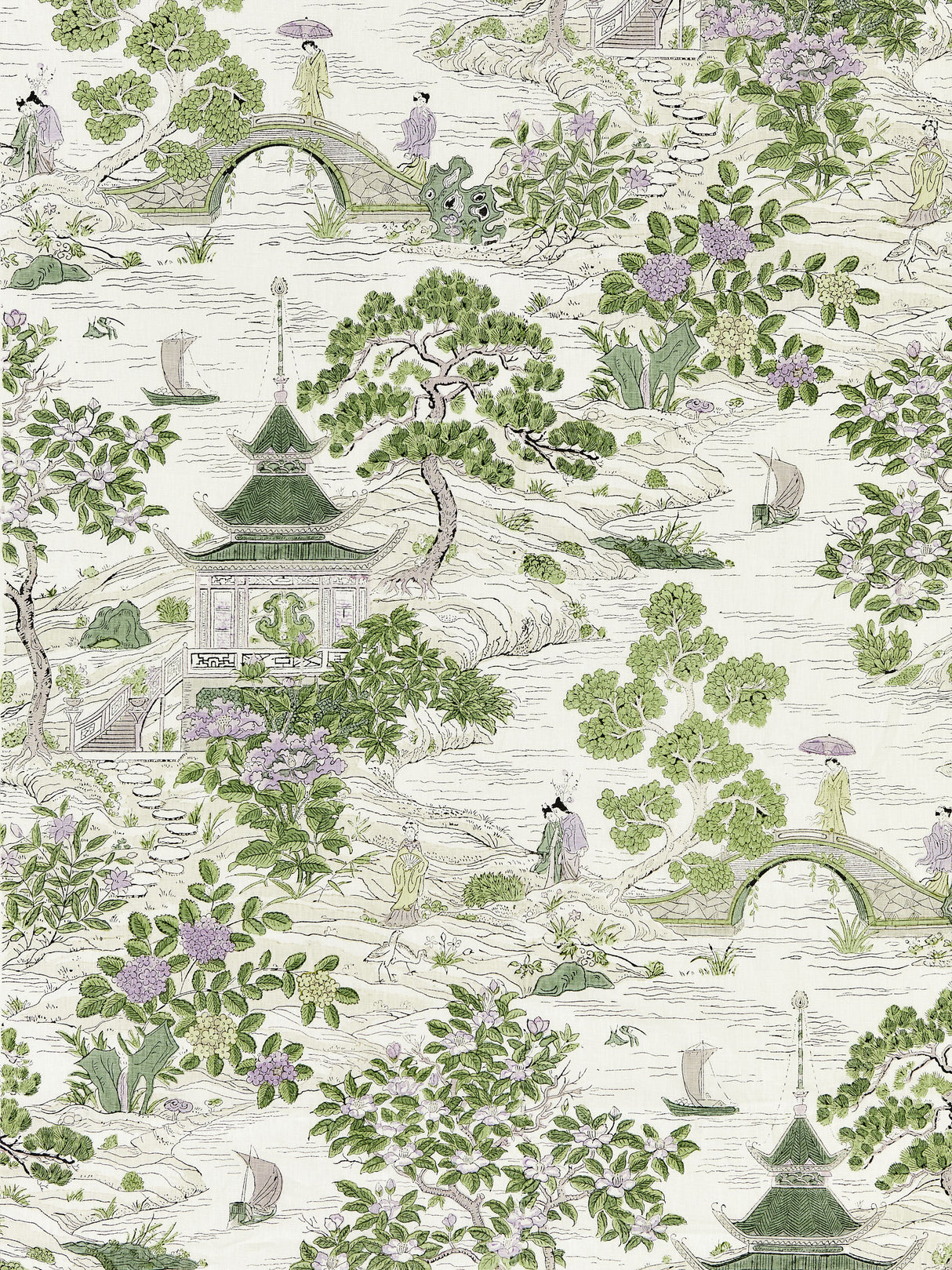 Scalamandre SC 000216624 LAVENDER & CITRON SATOMI HAND BLOCK PRINT Fabric - Eade's Wallpaper