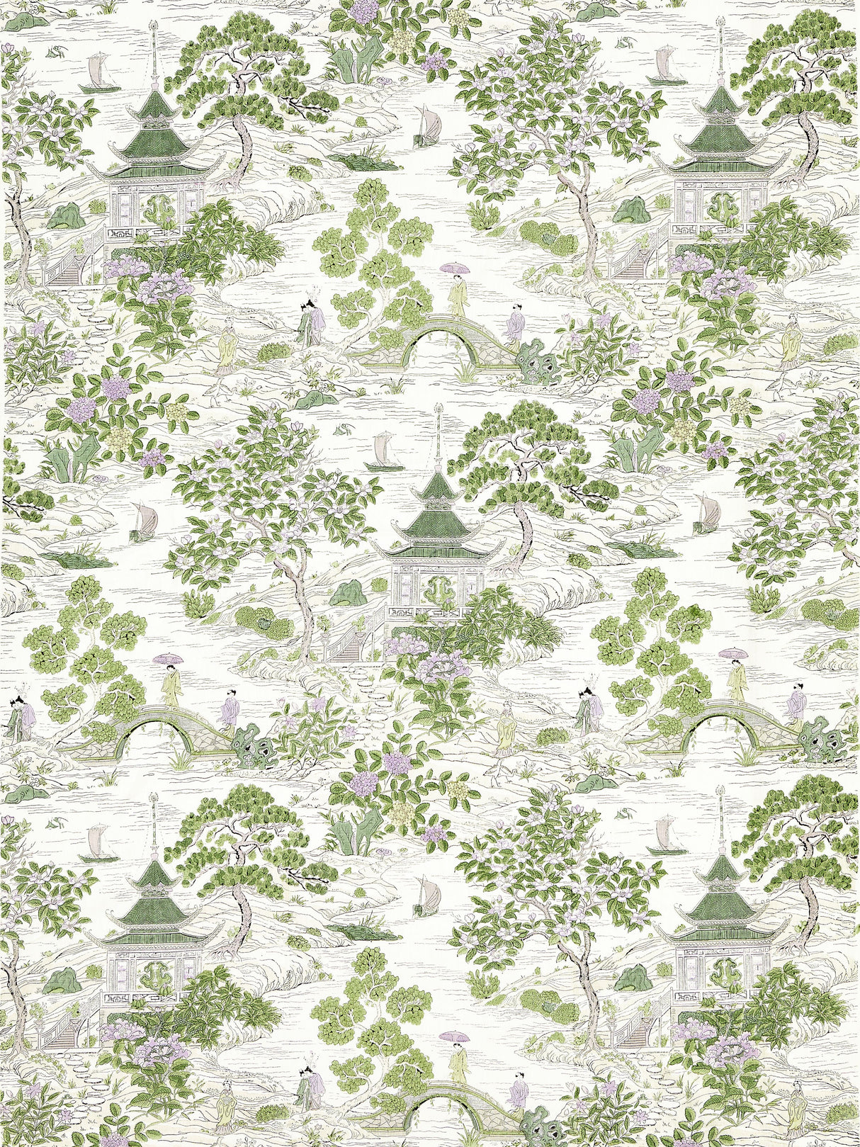 Scalamandre SC 000216624 LAVENDER & CITRON SATOMI HAND BLOCK PRINT Fabric - Eade's Wallpaper